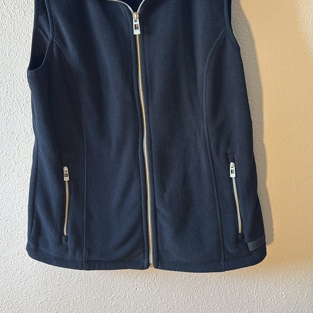 Calvin Klein Performance Vest Small Black Fleece Zip-Up Sleeveless Pockets - Picture 3 of 8